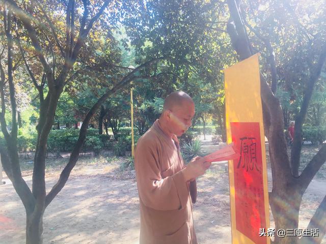 鄭飛院內(nèi)龍鳳和美之處，儷睿人“愿”字書幡隨風飄揚，金光耀眼