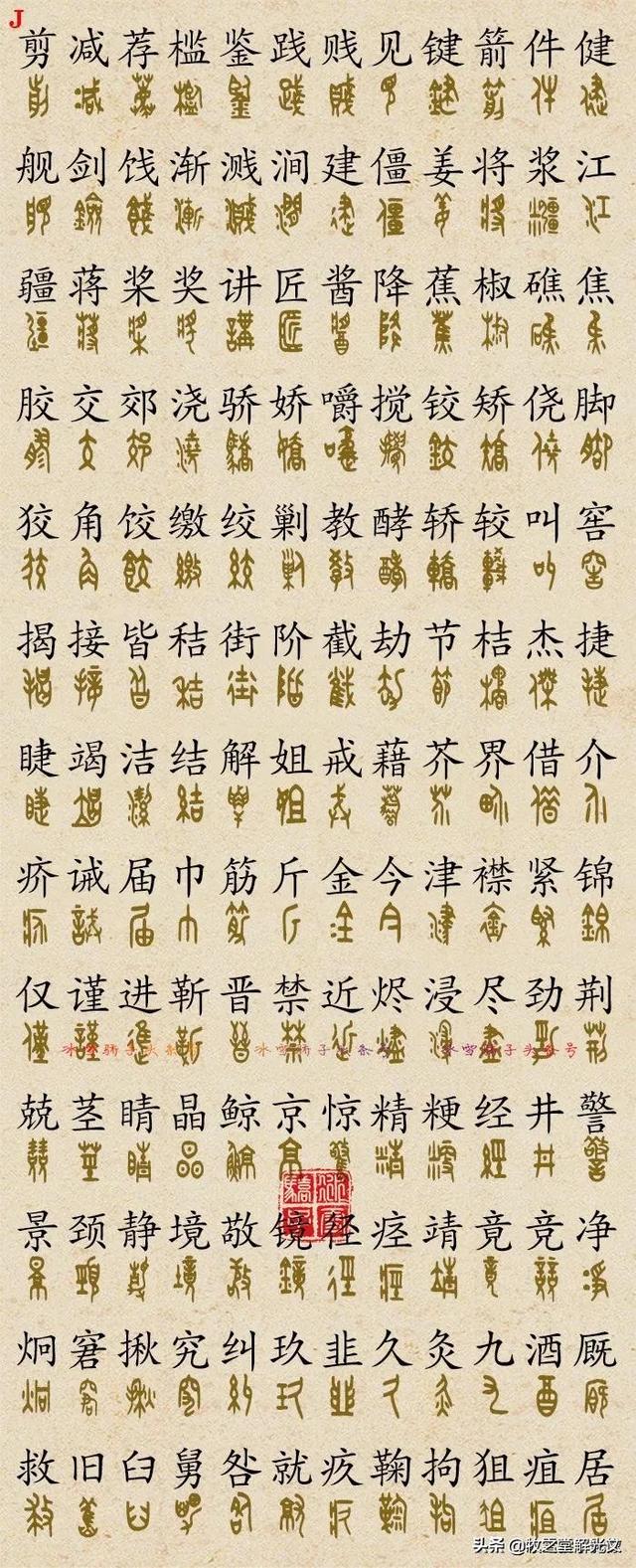 700個金文大篆楷書對照表"